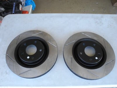 Stoptech Slotted Front Brake Rotors fit 05-13 Chevrolet Corvette & XLR - NEW SET - Image 1 of 4