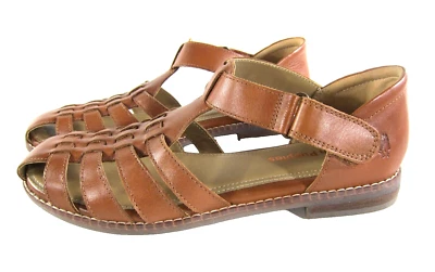 Hush Puppies 100% Cuero Marrón Correa al Tobillo Huarache Sandalia Mocasín Plano Zapato 6.5 Foto 1 de 4