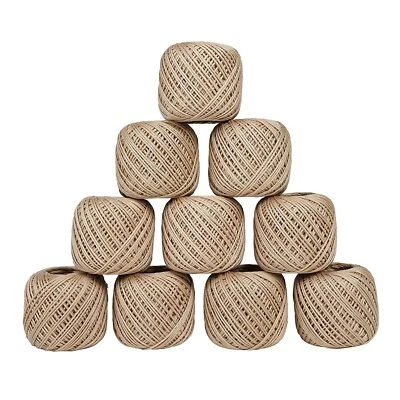 Crochet Thread Cotton Thread Yarn for Knitting Craft Beige 20gm Ball Set 10 Ball - Image 1 of 4