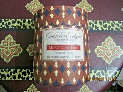 Tarro de vidrio vintage Crabtree & Evelyn vela vertida con especias marroquíes 30 horas nuevo en caja Foto 1 de 4