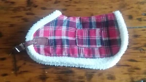 Traditional Horse Blanket Accessory Red/Black/White Plaid Fabric 8" GC - Picture 1 of 5