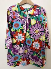Hanna Andersson Long Sleeved Purple Floral Dress Size 110 5 6 Paint Stains Play