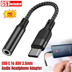 USB Type C TO 3.5mm Female Headphone Jack Adapter AUX Stereo Speaker Audio Cable - Picture 1 of 9