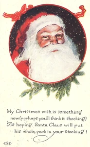 C1910 Antique Santa Claus Christmas Wish Postcard Staint Nick Vintage - Picture 1 of 3