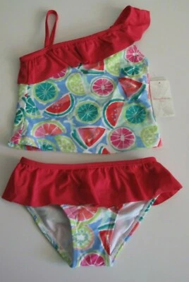 Tommy Bahama Niño Niña 2 Piezas Tankini Bikini Traje de Baño Un Hombro Rosa 2T 3T Foto 1 de 3