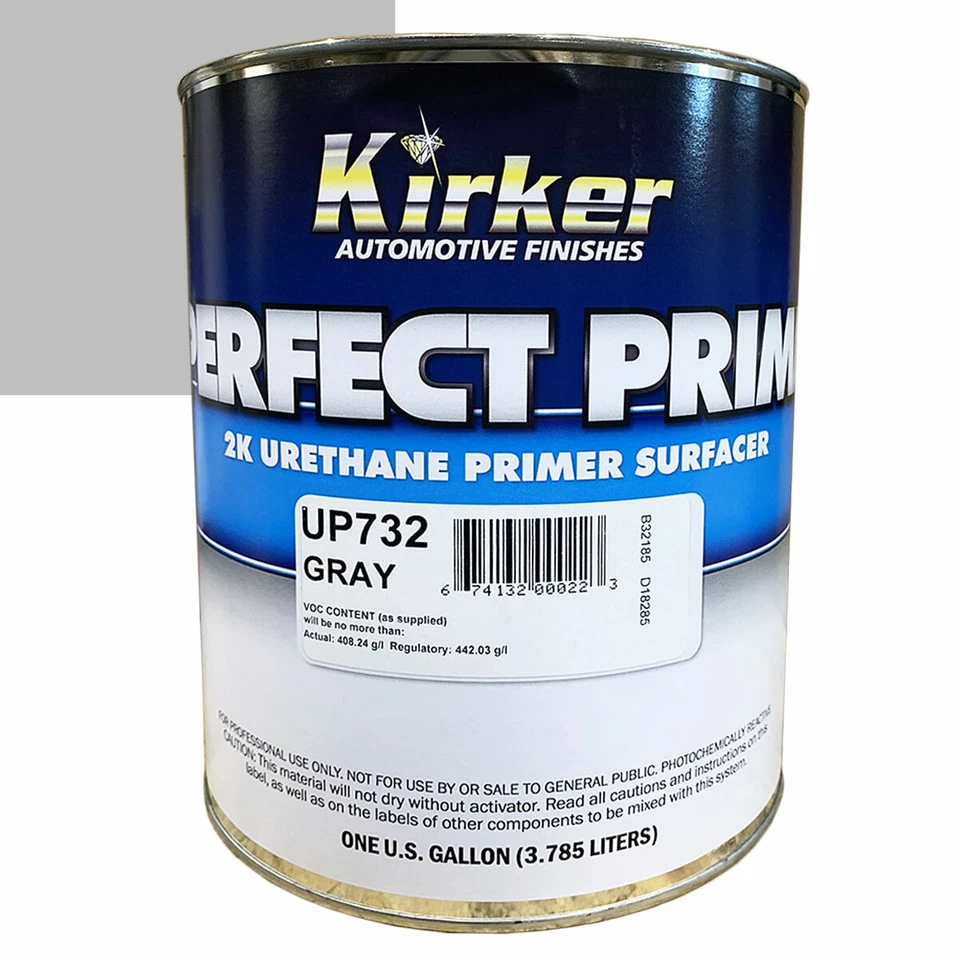 1 Gallon Kirker Prime 2k Gray Urethane Primer Surfacer UP732 & Catalyst