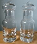 Dartington Glass Pair Of Oil And Vinegar Bottles Dimple Base Frank Thrower