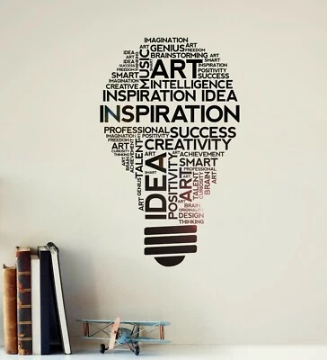 Vinyl Wall Decal Inspiration Lightbulb Idea Office Business Stickers (ig6298) - Image 1 of 3