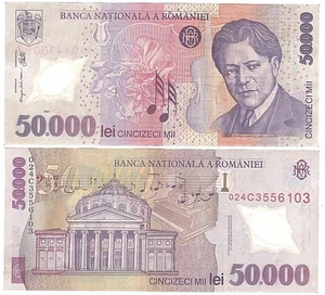 Romania - 50000 Lei 2002 VF Polymer P. 113a Lemberg-Zp - Picture 1 of 1