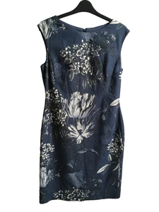 Phase Eight beautiful blue denim look floral bodycon dress size 14, 37.5" Long - Picture 1 of 9