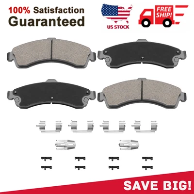 Pastilhas de freio dianteiras de cerâmica para 2004 2005 Buick Rainier CXL CXL Plus 4.2L 5.3L - Imagem 1 de 4