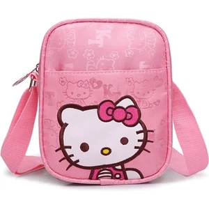 Pink Cartoon Mini Bag for Girls Children Kids, Cute Canvas Crossbody Purses - Picture 1 of 7