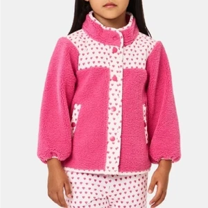 Roller Rabbit Kids Hearts Lizzie Fleece Jacket Pink NWT - Picture 1 of 5