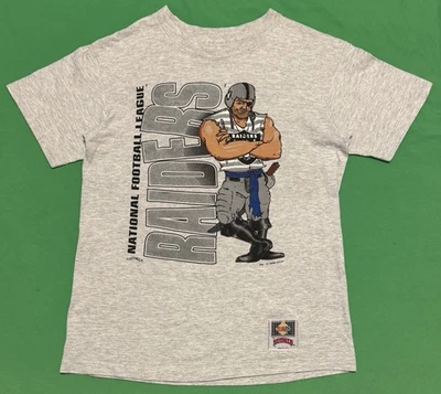 Vintage 1994 Nutmeg Mills Los Angeles Raiders NFL 2 Sided Single Stitch Shirt L - Image 1 of 4