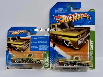 CONJUNTO DE 2 CARTAS CURTAS E LONGAS HOT WHEELS 2011 CAÇA AO TESOURO PERSONALIZADO 62 CHEVY LEITURA - Imagem 1 de 4