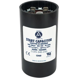 Condensador de arranque del motor Appli Parts 340-408 Mfd (microfaradios) uF 250VAC universal - Imagen 1 de 8