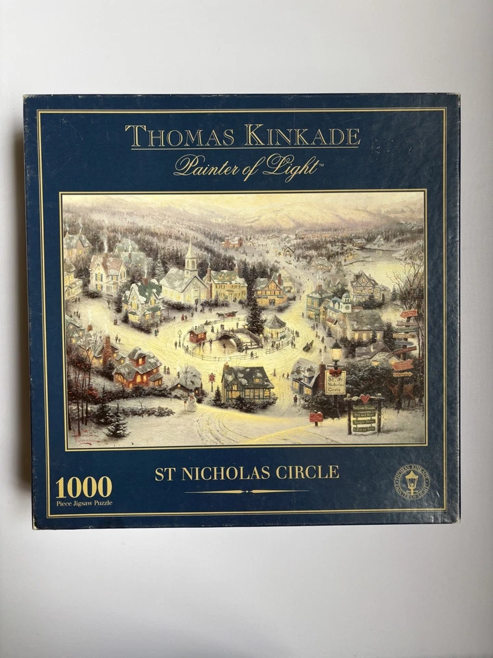 Gibsons 1000 Piece Jigsaw Puzzle Thomas Kinkade St Nicholas Circle Complete - Image 1 of 3