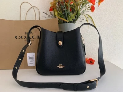 NWT COACH CW002 Hadley Convertible Crossbody Bag Double Face Leather Black - Image 1 of 4