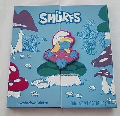 THE SMURFS - Fold Out 12 Color Eyeshadow Palette With 2 Mirrors - New - Image 1 of 4