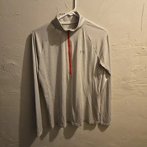 Under Armour Langarmshirt 1/4 Zip Damen L hellgrau Heatgear - Bild 1 von 6