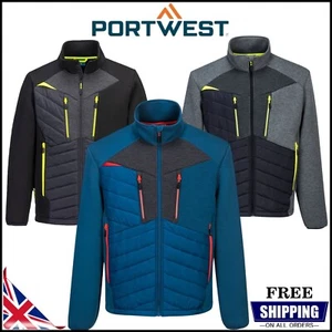Portwest DX4 Hybrid Baffle Work Jacket Padded Insulated Anti-Static Finish Coat - Picture 1 of 15