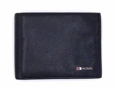 $95 Tommy Hilfiger Para hombres Cuero Negro Plegable 5cc Tarjeta de Crédito Foto Identificación Billetera Foto 1 de 3