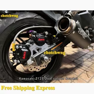 Dual Caliper Bracket Kawasaki Z125 Silver Stunt Parts Motorcycle New design - Picture 1 of 8
