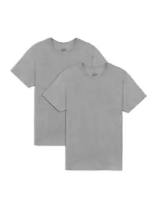 Fruit of the Loom Men's Eversoft Cotton T-Shirts (S-4XL), Crew-2 Pack-Grey Heath - Picture 1 of 4