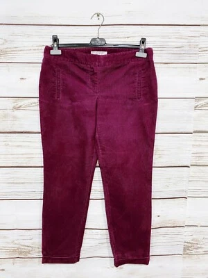 Pantalones de pana Ann Taylor Loft Zoe para mujer talla 6 borgoña puños pierna ajustada Foto 1 de 4