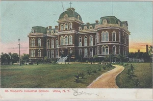 ST. VINCENT'S INDUSTRIAL SCHOOL - UTICA, NEW YORK USED POSTCARD - Picture 1 of 2