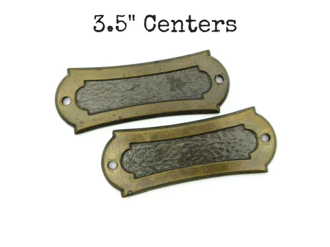 Pair of Vintage Backplates - 3.5" Center holes aged brass color G2 Cover