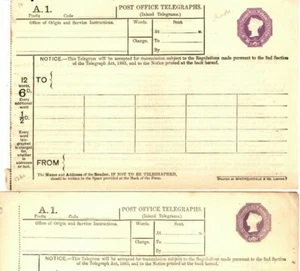 GB QV 6d Superb *BRIGHT SHADE* Stationery TELEGRAPH FORMS {samwells-covers}EP64 - Picture 1 of 5