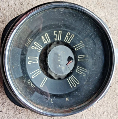 Ford Deluxe 1949-50 caja de zapatos personalizada velocímetro temperatura + combustible + temperatura del agua original Foto 1 de 4