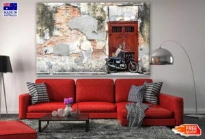Biker Wall Painting Buildings Canvas Collection Home Decor Wall Print Art - Picture 1 of 2