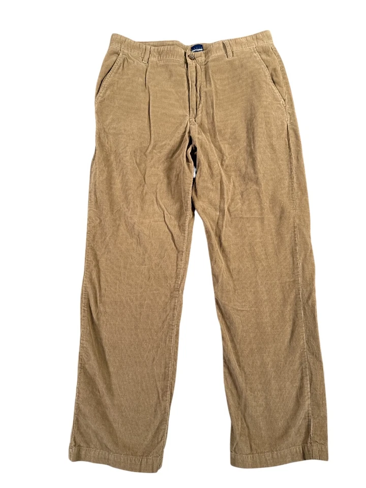 Pantalones de pana Basic Editions para hombre 34x30 marrón bolsillos pierna recta calce Foto 1 de 4