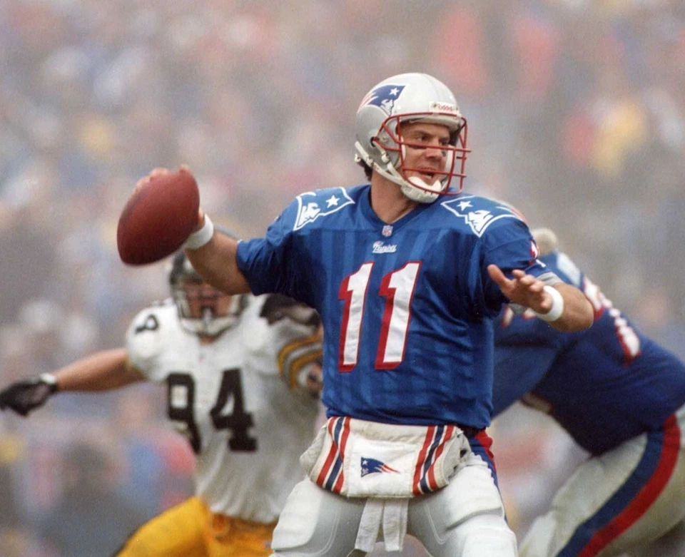 Foto brillante de los Patriotas de Nueva Inglaterra Drew Bledsoe 8x10 impresión de fútbol americano de la NFL #4 Foto 1 de 1