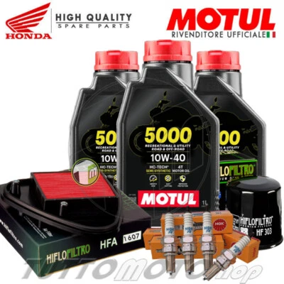MOTUL - HIFLOFILTRO - NGK Tagliando HONDA VT 600 C Shadow 1988-1998 / Kit Olio Motul 5000 Filtri Candele