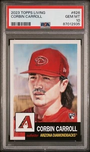 2023 Topps Living Set #626 Corbin Carroll RC Rookie PSA 10 Gem Mint 87012935 - Picture 1 of 2