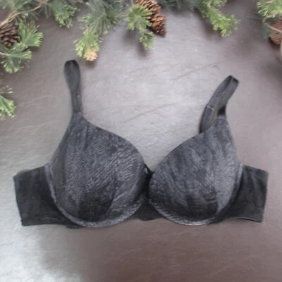 Sutiã Soma 42C preto com estampa de animais acolchoado fecho ajustável nas costas - Imagem 1 de 4