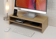 TTAP Oak Wood Two Shelf Laptop Stand/TV Desk Stand/PC Monitor Riser/Desk with /