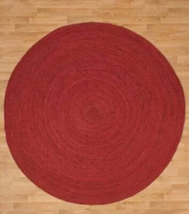 Rugs Carpet 100% Jute Red Home Decor Carpet Rustic Look Bedroom Braided Rug Mat - Picture 1 of 7
