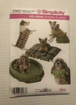 Kit de costura de cama y ropa para mascotas perros simplicidad manualidades y pasatiempos patrón #3960 Foto 1 de 3