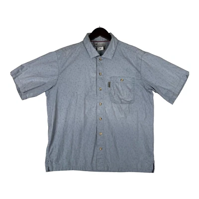 Camisa Columbia Para Hombre Mediana Azul Claro Manga Corta Abotonada Camping Pesca Foto 1 de 4