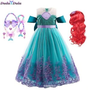 Halloween Fancy Costume Of Little Mermaid Ariel Princess Girl Dress Cosplay 
