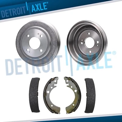 Rear Brake Drums + Ceramic Brake Shoes for 1993 1994 1995 1996-2000 Honda Civic - Image 1 of 4