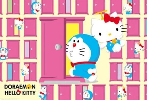 Doraemon x Hello Kitty Anywhere Door 1000 piece jigsaw puzzle (49 x 72cm) - Picture 1 of 1