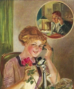 Bell Telephone, Adv. Card #R-6. 'The Social Call by Bell Telephone.' UB. UNP. - Picture 1 of 3