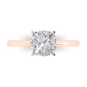 2ct Cushion Cut Engagement Promise Wedding Statement Bridal Ring 14k Rose gold - Picture 1 of 11