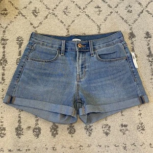 Old Navy Womens Size 0 Cuffed Denim Jean Shorts Medium Wash 3" Inseam - Picture 1 of 4