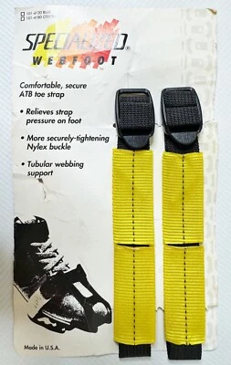 Specialized Bicycles WebFoot Pedal Toe Straps, Yellow - Nos - Image 1 of 4